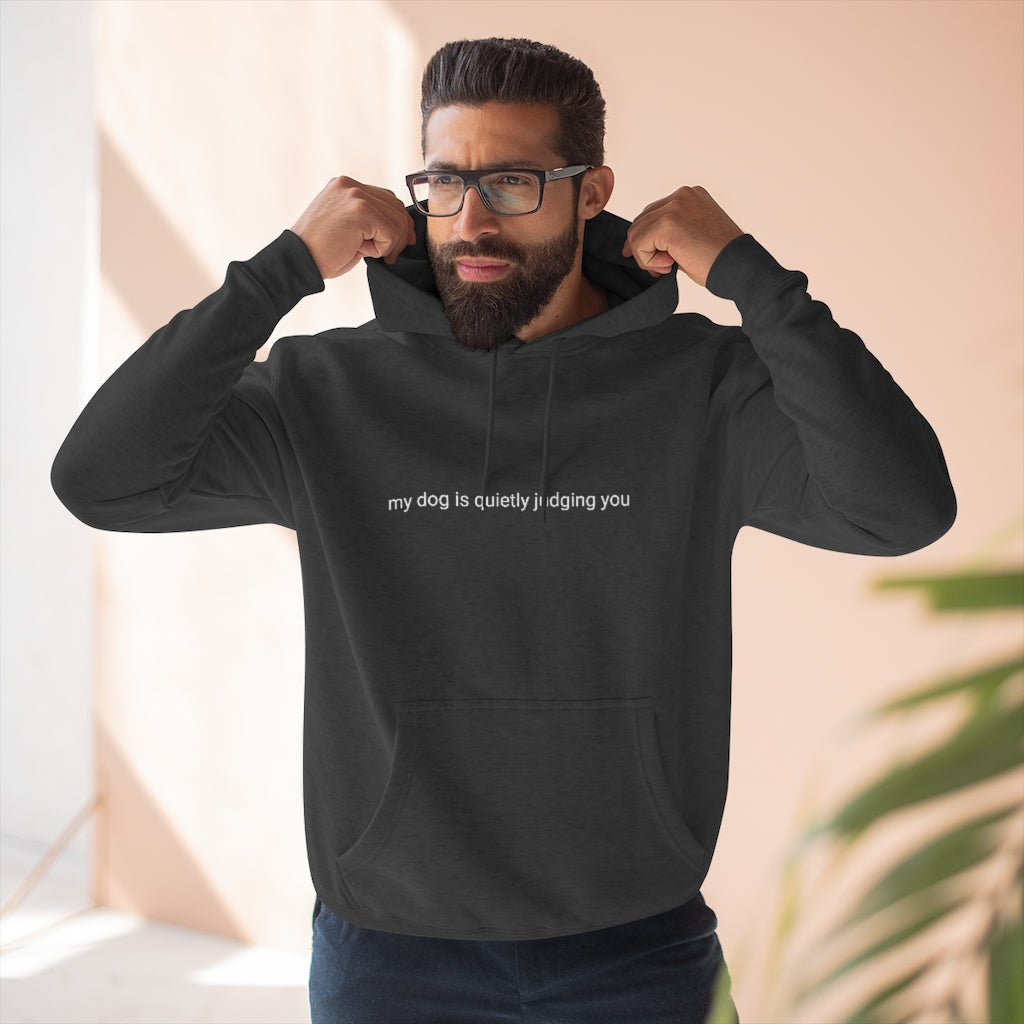 Unisex "My dog is quietly judging you" hoodie - Heather Grey